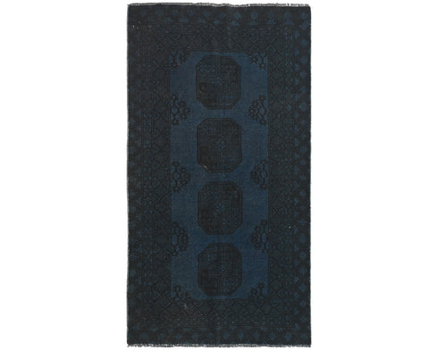 3x6 Vintage Blue Gray Persian Style Over Dyed Hand Knotted Low Pile Wool Area Rug